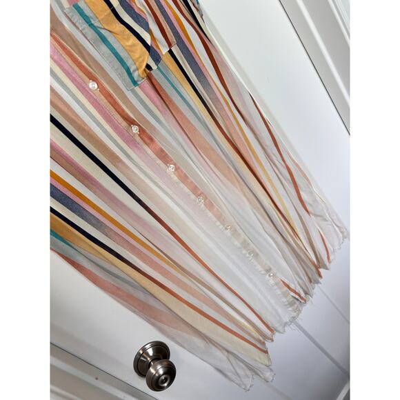 Umgee Women's Beachy Boho Resort Wear Bleached Striped Mini Dress SZ Medium - Picture 4 of 10